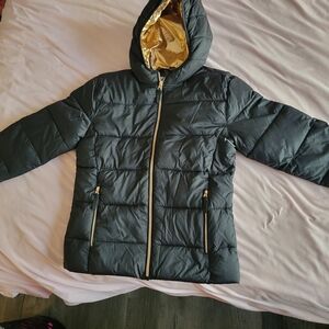 Kids Black and Gold Hooded Jacket